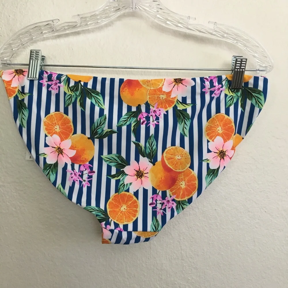 NOBO Stripe Orange Bikini Bottoms